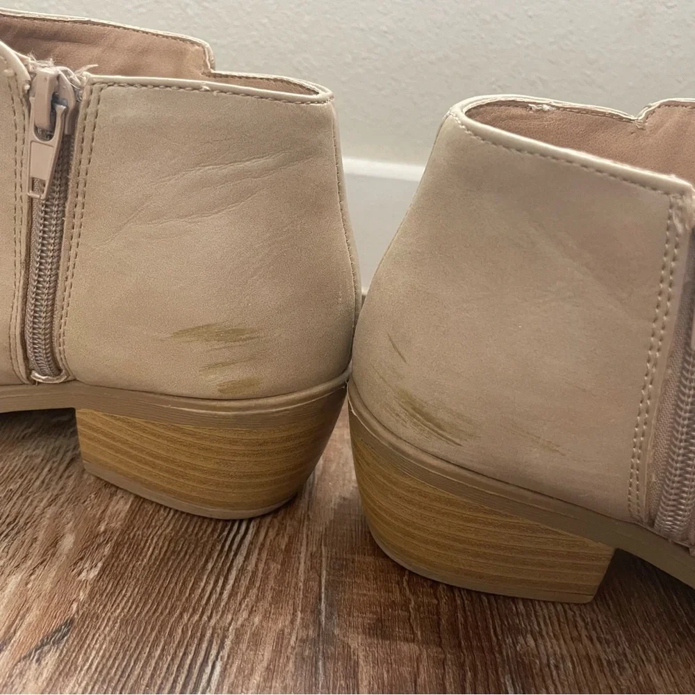 Soda Women's Mug Round Toe Tan Faux Leather Western Ankle Bootie shoes Size 6.5 - Picture 9 of 11